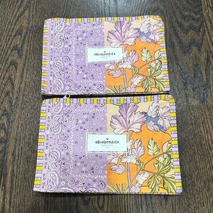 Agua Bendita Purple and Orange Floral Pouches
